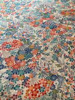 7"x 62” Japanese  kimono silk fabric/Chirimen crepe, cream white   RA36