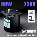 220V 60W 80KTYZ Low Speed 5-110RPM High Torque Synchronous Gear Motor Reversible