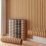 1x Self-Adhesive PVC Slat Wall Panels Removable For Easy DIY Textured Wall Decor