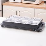 3-Pan Buffet Server, 3 x 2.5L Capacity Per Pans, 300W Food Warmer Adjustable