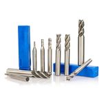 4 Slot Flute End Mill Cutter Drill Bit 10Pcs CNC Milling Tool HSS Straight Shank