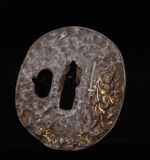 Superb  samurai sword handle guard, Tsuba with Fudo Myou . Edo,17-18th.c  ZN12