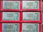 1 X £1 FROM VARIOUS ROYAL BANK OF SCOTLAND £1 BANKNOTES ENCASED IN PERSPEX