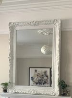 French Antique Large Mirror, Very Large, Louis, Wood & Plaster 