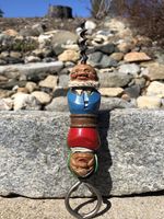 Rare Antique Anri Hand Carved Wood Double Bottle Opener Wine Corkscrew Man Woman