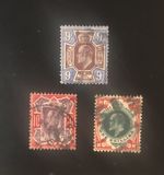 Stamps Great Britain  Lot of 3  High Value stamps of King Edward VII,  details