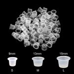 Tattoo Microblading Ink Pots Pigment Mixing Cups Caps Clear Disposable  S M L