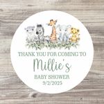 Personalised Baby Shower Stickers, Safari Thank You Sticker, BUY 1 GET 1 50% OFF