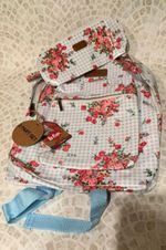 Lee Cooper Girls Floral Gingham Backpack 2pc Set w/ Matching Pouch Zip PVC
