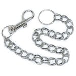 Long Chain Key ring & Clip Extra Strong Silver Hipster Wallet Belt Ring Keychain