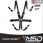 Turn One HANS 6 Point FIA 8853-2016 Race Harness - 2031 FIA - 2036 UK - Black
