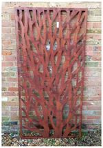 Tree garden screen fence wall art 1.8m (6ft) tall made from steel, rust finish