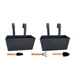 2 Pieces Hanging Flower Box Space-Saving Hanging Planter Lightweight for Railing
