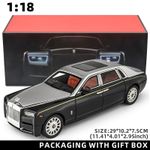 1:18 Rolls-Royce Phantom Model Car, Zinc Alloy Pull Back Toy Diecast Car with So