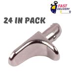 24 x STEEL SHELF SUPPORTS METAL 5mm PLUG IN STUD PEGS PINS FOR IKEA CABINETS