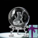 3D Cat Lover Gifts for Women 3D Laser Cat Figurines in Crystal Ball with Stand a