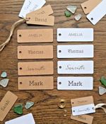 Personalised Custom Guest Name Tags  Wedding Place Card White Kraft