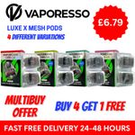 Vaporesso Luxe X Replacement Mesh Pods 0.3 - 0.4Ω 0.6Ω 0.8Ω | XL Size | 2 PCS UK