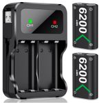 2*6200 mWh Rechargeable Controller Battery Pack for Xbox Series X|S/Xbox One