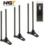 3 x NGT Black Snag Bars Lightweight For Bite Alarms Carp Fishing Snag Ears 