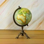 6'' Nautical Antique World Map Globe Ornament With Tripod Base Desk Decor, Gift