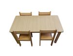 kids beech wood rectangular table stacking chairs classroom preschool furniture