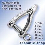 Round shackle shackle wide shape A4 stainless steel shackle stainless steel snap shackle V4A