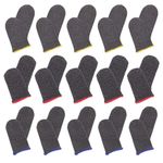 30Pcs Reusable Silver Fiber Finger Covers Black Anti Slip Sweat Resistant Gaming