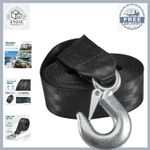 Boat Trailer Winch Strap 2" x 20' Polyester Tow Belt with Heavy Duty Hook