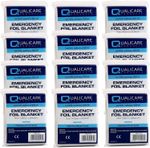 12 Pack Emergency Foil Blankets Waterproof Protection Camping Hiking 140x204cm 