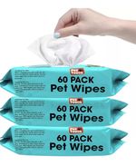 Pet Touch Pet Wipes All Purpose Daily Cleaning 60 Wipes x3 Pack (180wipes)