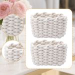 2Pcs Woven Storage Baskets Desktop Organizer Portable Practical Lightweight