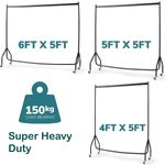 Clothes Rail Super Heavy Duty Rack 4ft 5ft 6ft Length Portable Wheels Storage