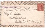 GB WW1 IRELAND Cover Cork *MADE BY DISABLED SOLDIERS* Violet Cachet 1918 KA37