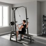 Power Cage, Multi-Functional Power Rack with Cable Pulley System & Pull Up Bar