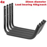 Garage Storage Hooks Multipack, 45kg Load per Hook, Wall Mounted (Pack of 4)