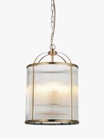 Bay Lighting Stockwell Ribbed 4 Arm Pendant Hanging Ceiling Light Brass [Marked]