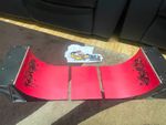 Xtreme XBG 24" Red/Black Portable 3-Piece Skateboard Ramp Set, Metal Ends