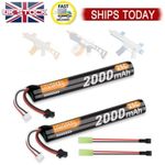 2Pack 7.4V 2000mAh Lipo Battery Rechargeable with SM2P to Tamiya for SRB400-SUB