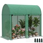 Walk in 200 x 100 x 178cm Small Tomato Greenhouse with Roll-up Zipped Doors