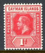 British Colonies 1913 KGV Cayman Islands 1p Carmine Scott #34 Mint X210