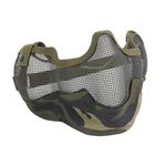 Tactical Paintballl Half Face Mask metal Mesh w/ Ear Protection CS Airsoft Mask
