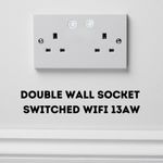 13A Double 2 Gang Socket Wifi, Smart Power Socket , Smart Devices Connect -White