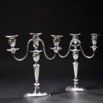ADAM STYLE Fine Quality Antique Silver Plated PAIR OF CANDELABRA