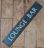 LOUNGE BAR SIGN  Vintage 1ft Copper & Enamel Door Plaque - Pub Saloon Restaurant