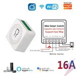 WiFi Smart Switch 16A Tuya Smart Life 2 Way Mini Relay Module Alexa Google
