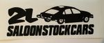 2L SALOON STOCK CAR racing oval vinyl sticker logo black 200 x 80mm 8x3"