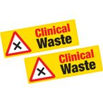 2 x Clinical Waste Vinyl Stickers Hazard Health and Safety Shop Business 