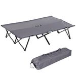 Outsunny Double Camping Folding Cot Grey, Refurbished