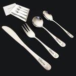 Personalised Engraved Cutlery Set Stainless Steel Christening Birthday Kids Gift